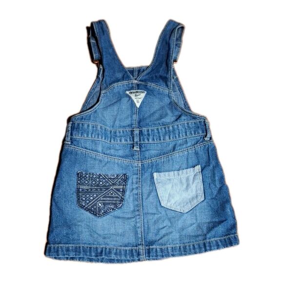 Oshkosh BGosh 3 T Vestbak Denim Overall Jumper Skirt Dress Girls Patchwork - Picture 5 of 13